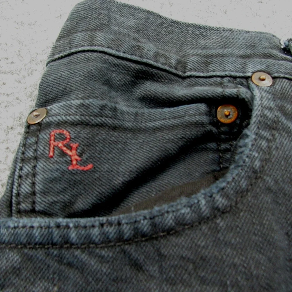 Polo Ralph Lauren Jeans Mens 46Bx30 Black Hampton‎ Straight Denim Classic Casual
